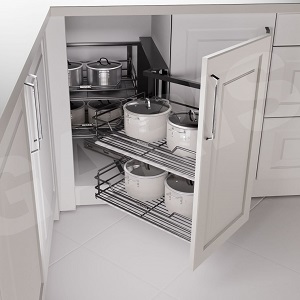 Kệ góc liên hoàn nan Oval màu Titan GARIS GCN245